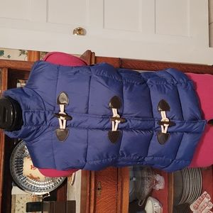 Arizona Jean Co Toggle Closure Zip Front Puffer Vest Cobalt Blue M